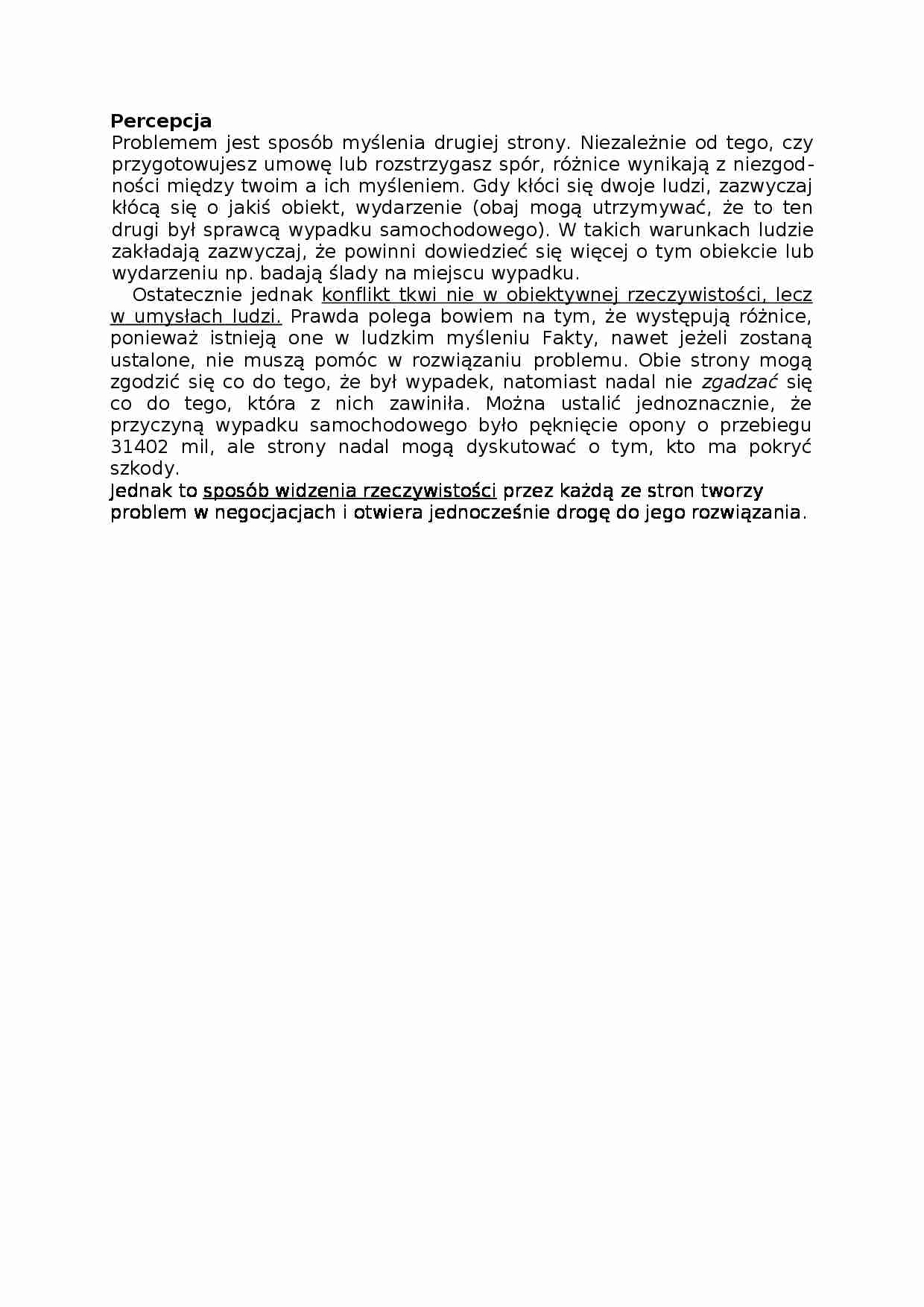 Percepcja, omówienie - strona 1