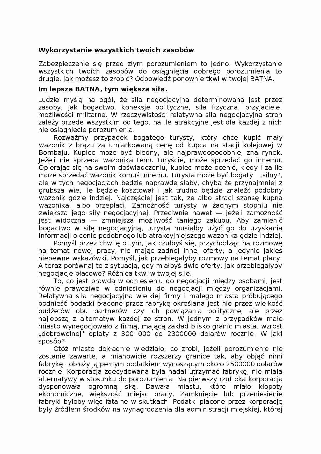 Wykorzystanie wszystkich twoich zasobów  - omówienie. - strona 1