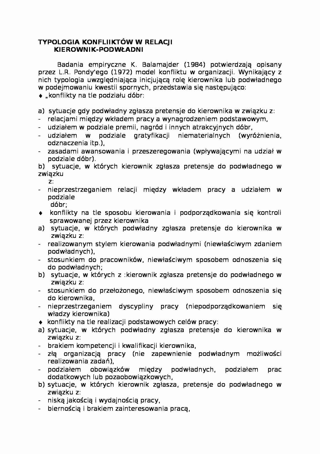 Typologia konfilktów  - omówienie. - strona 1