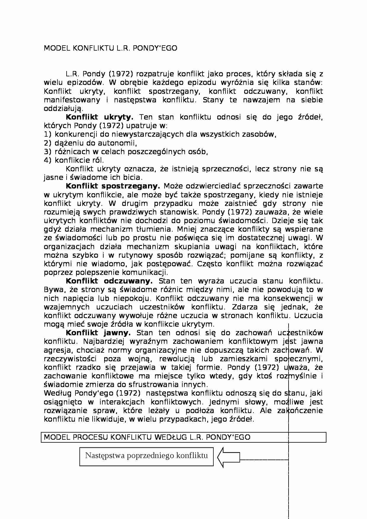 Model konfliktu  L - omówienie. - strona 1
