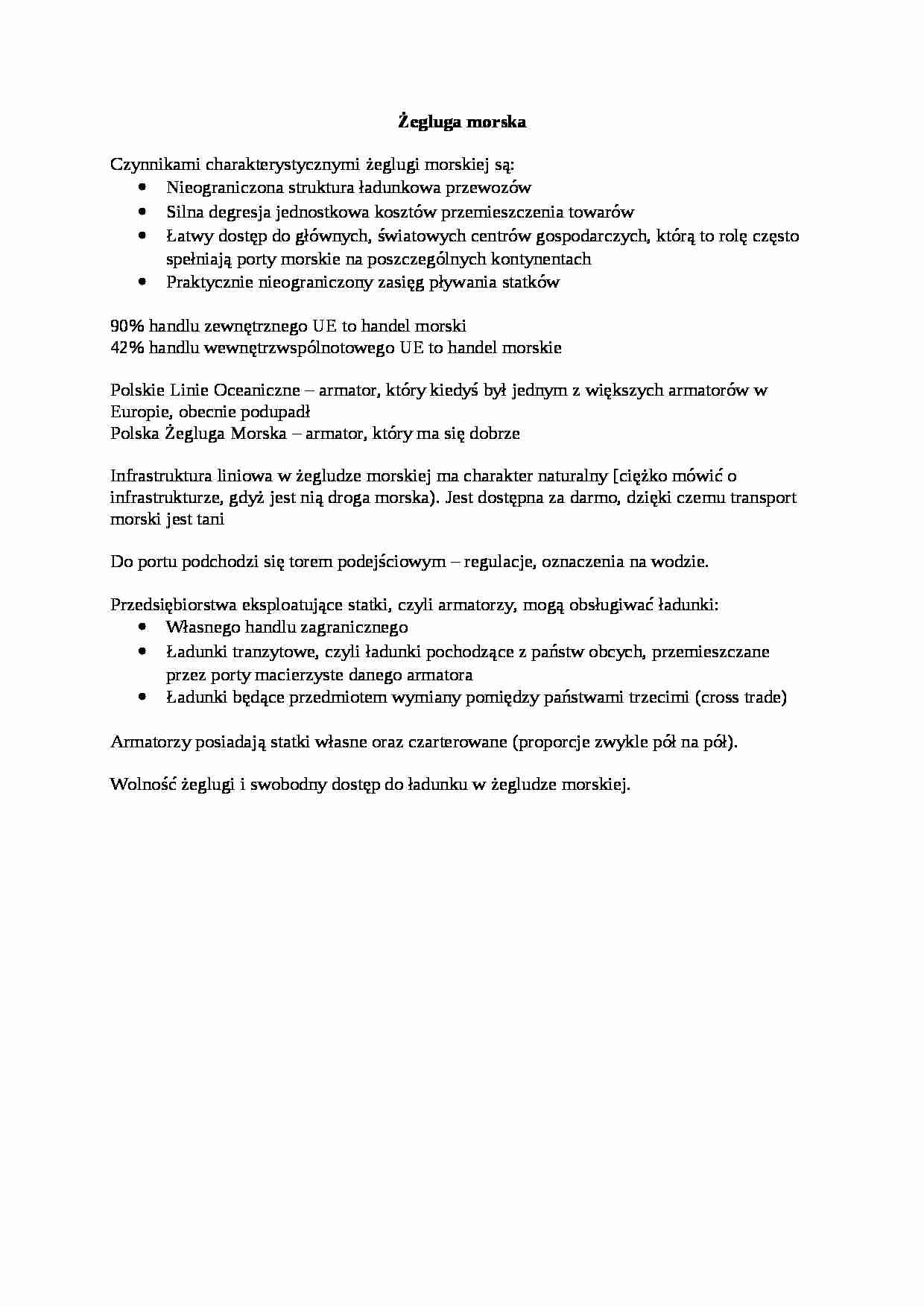Żegluga morska - omówienie. - strona 1