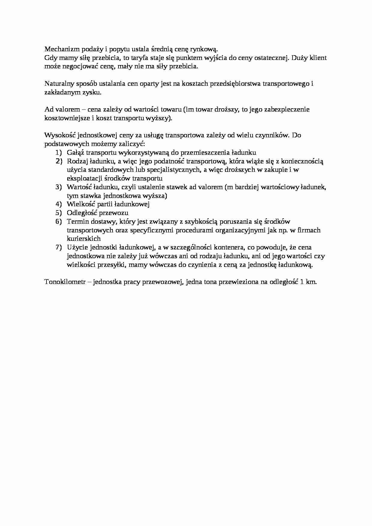 Mechanizm podaży i popytu  - omówienie. - strona 1