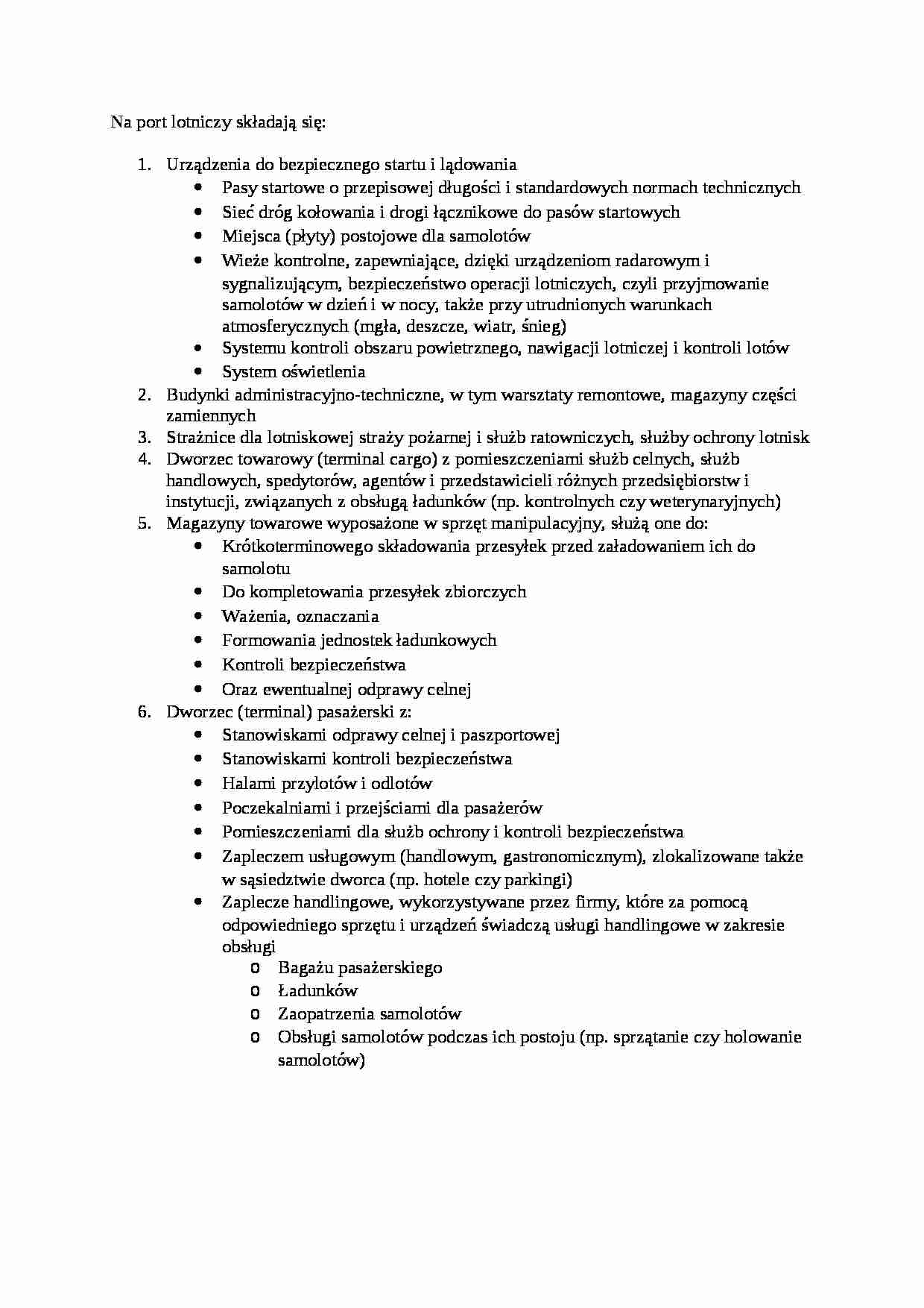 Składniki portu lotniczego  - omówienie. - strona 1