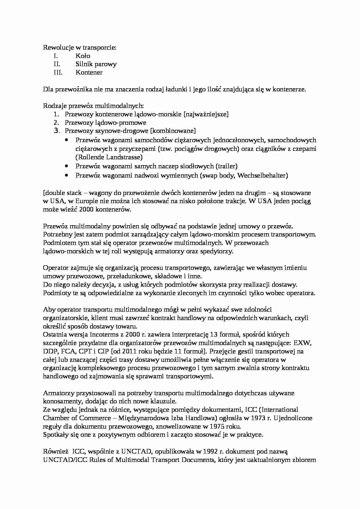 Rewolucje w transporcie  - omówienie. - strona 1