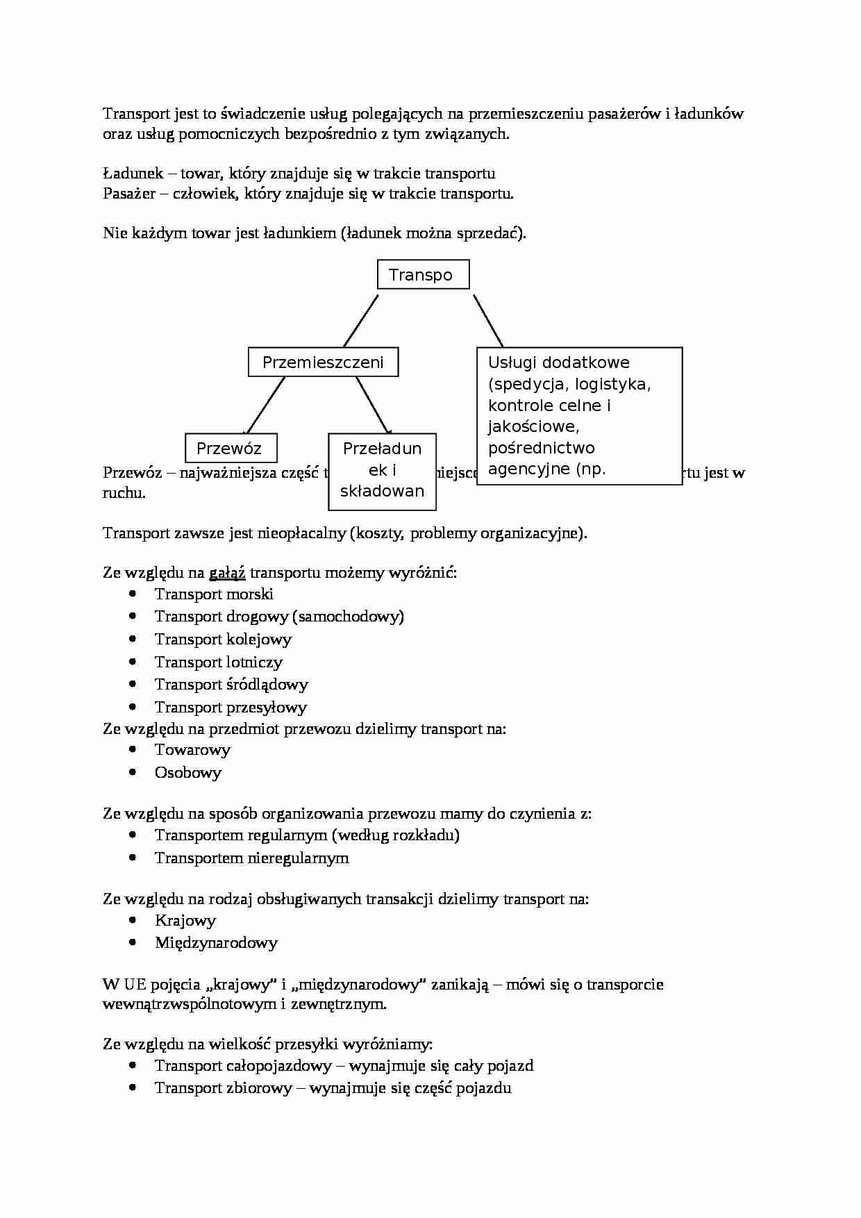 Transport  - omówienie. - strona 1