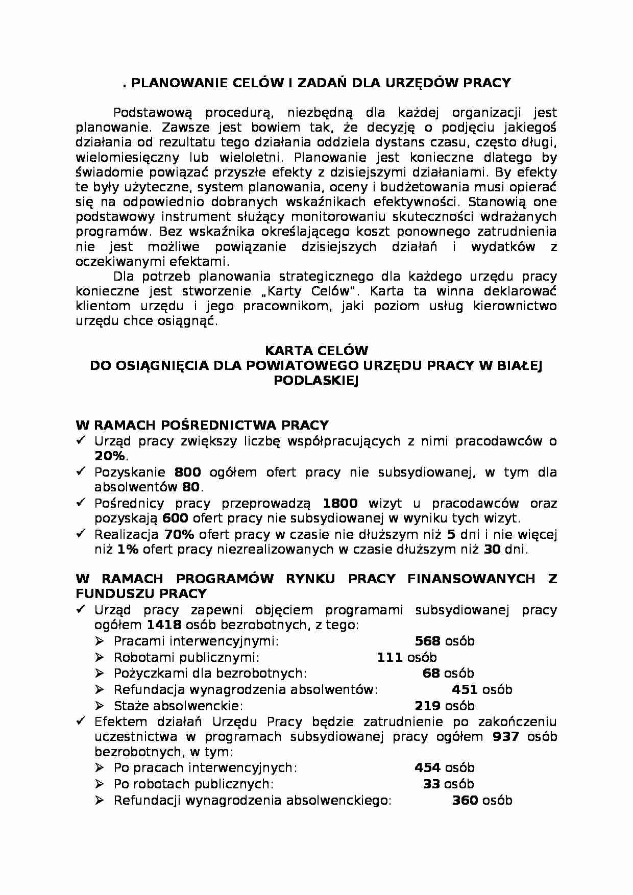 Planowanie celów  - omówienie. - strona 1