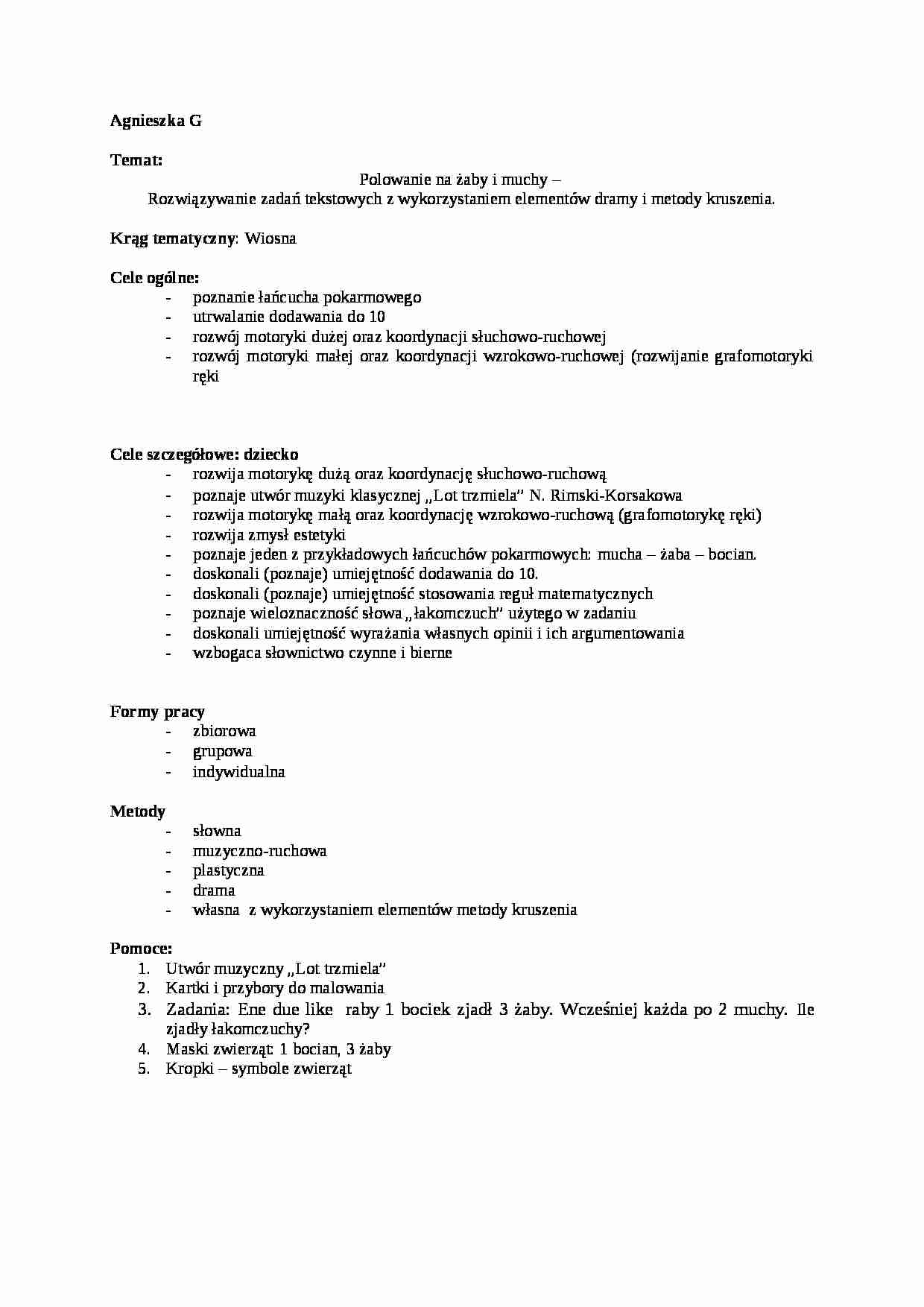 Polowanie na żaby i muchy- pedagogika - strona 1