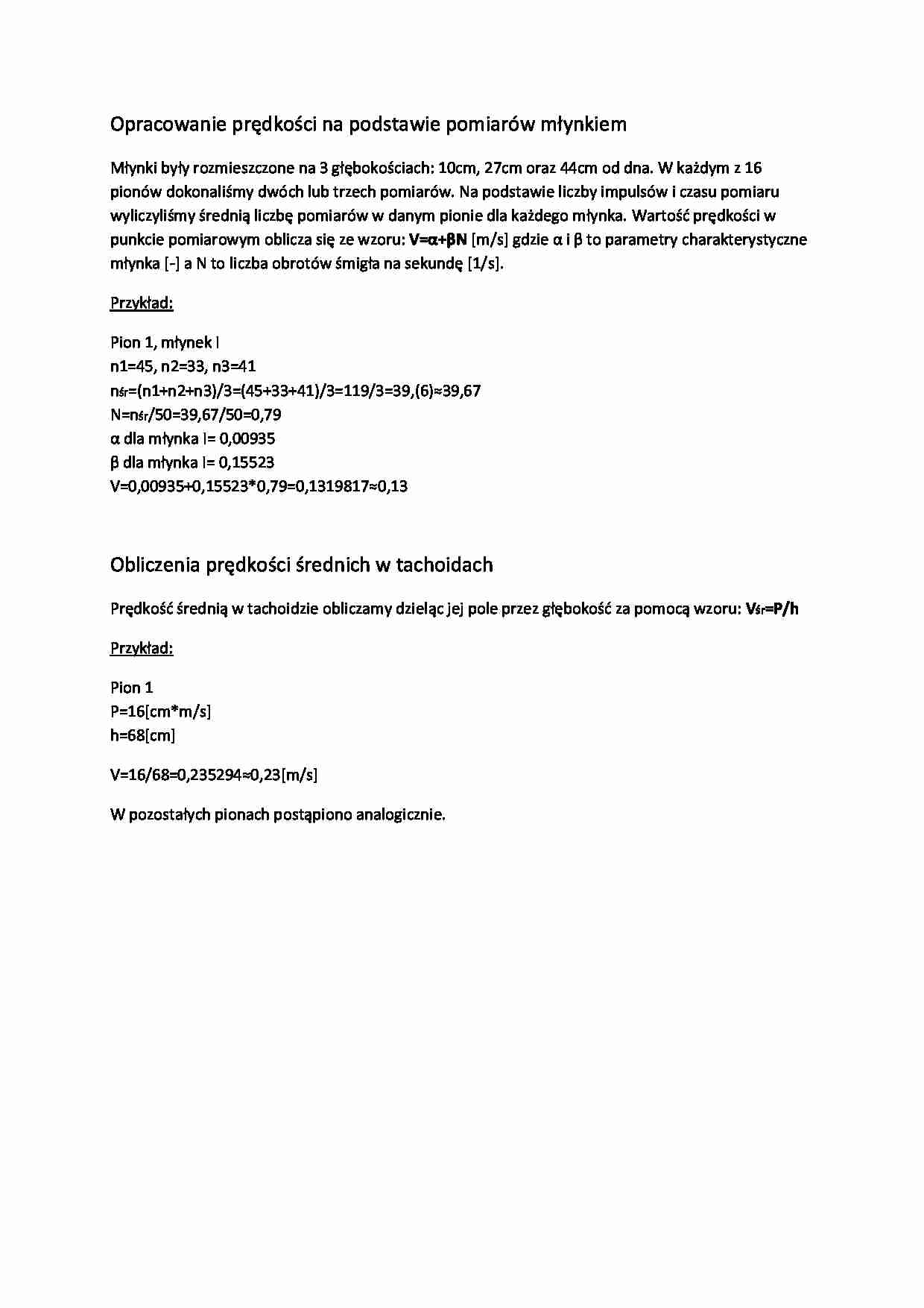 Opracowanie prędkości - omówienie - strona 1