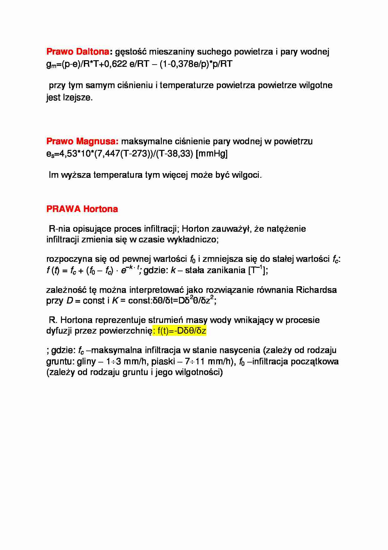 Prawo Daltona, Prawo Magnusa i Hortona - omówienie - strona 1