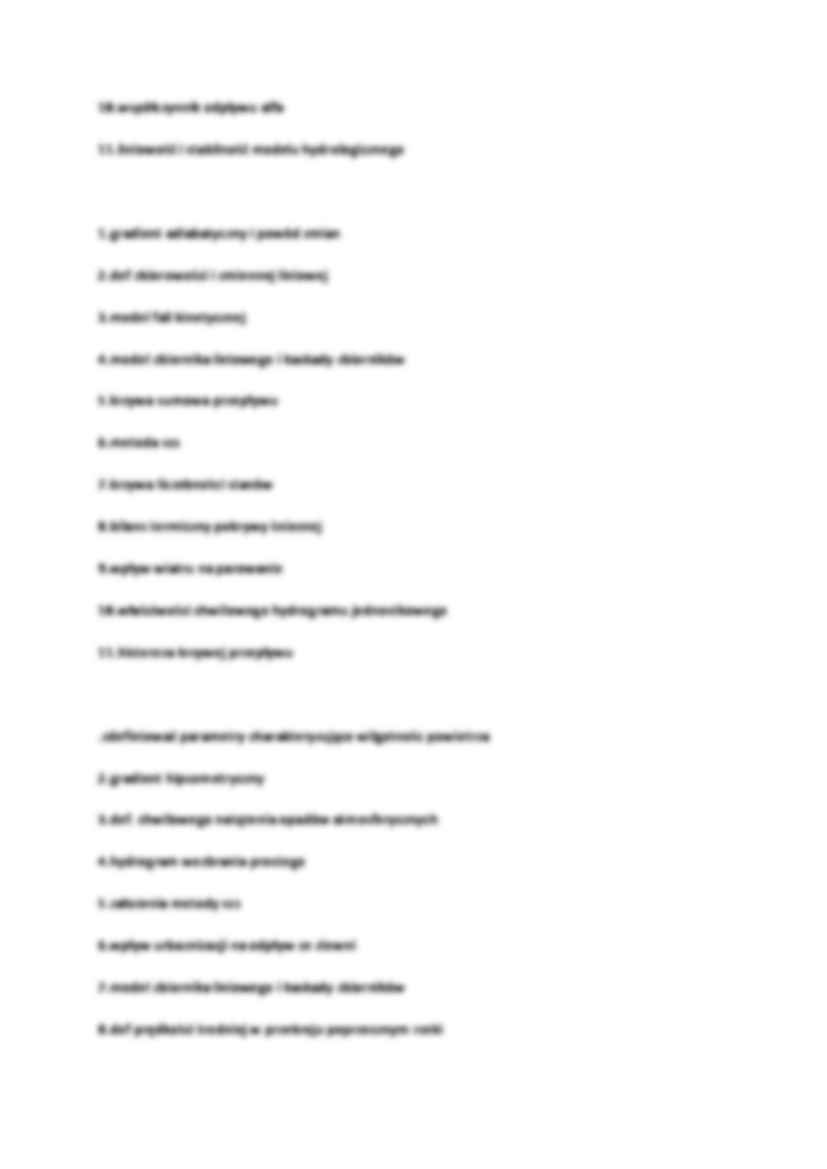 Hydrologia - pytania na egzamin - strona 2