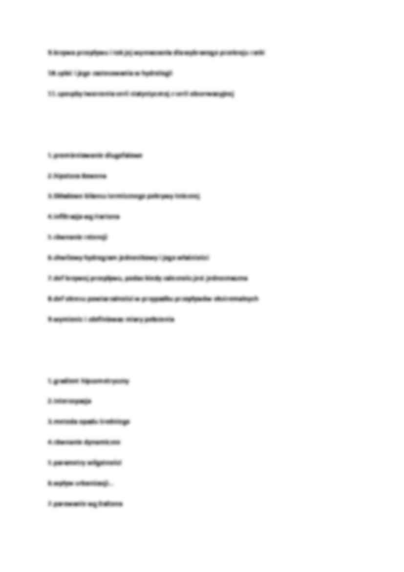 Hydrologia - pytania na egzamin - strona 3