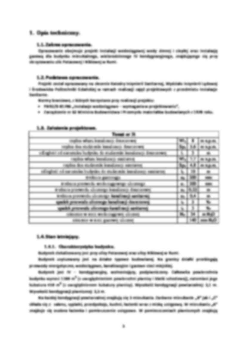 Projekt koncepcji budowy instalacji wodociągowej wody zimnej i ciepłej oraz instalacji gazowej dla budynku wielorodzinnego - strona 3