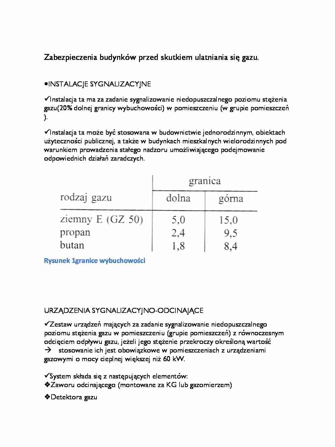 Zabezpieczenia budynków przed skutkiem ulatniania się gazu - strona 1