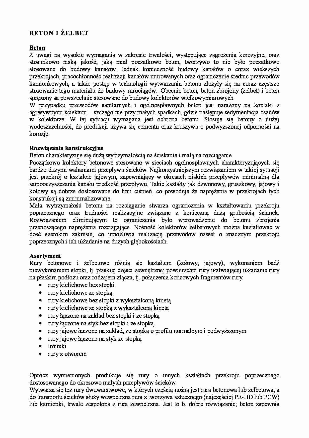 Beton i żelbeton - omówienie - strona 1