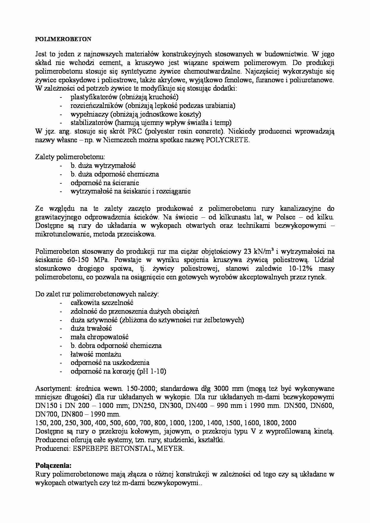 Polimerobeton - omówienie - strona 1