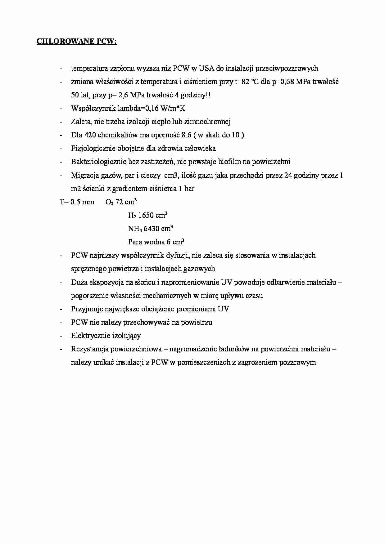 Chlorowane PCW- omówienie - strona 1