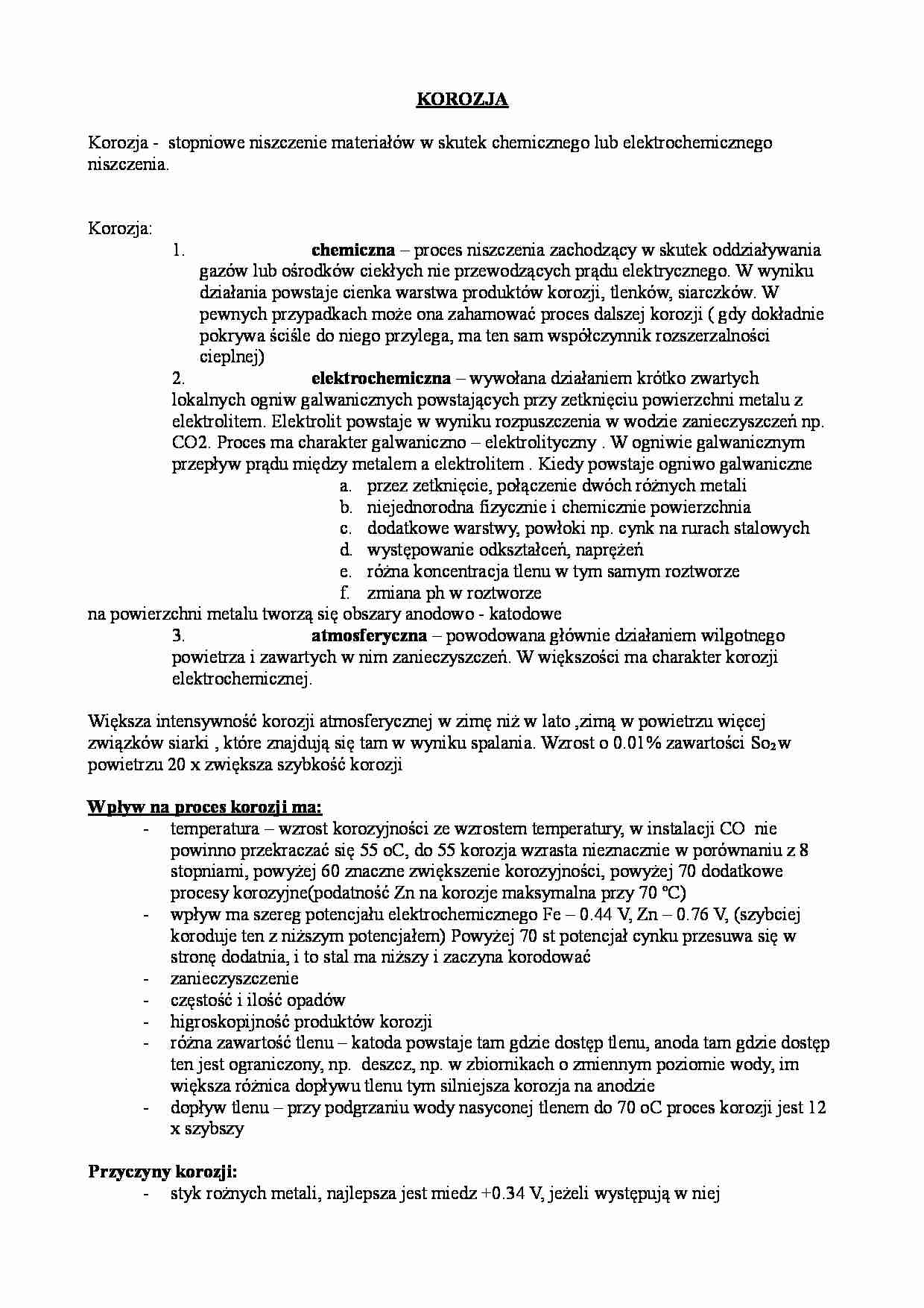 Korozja - omówienie - strona 1