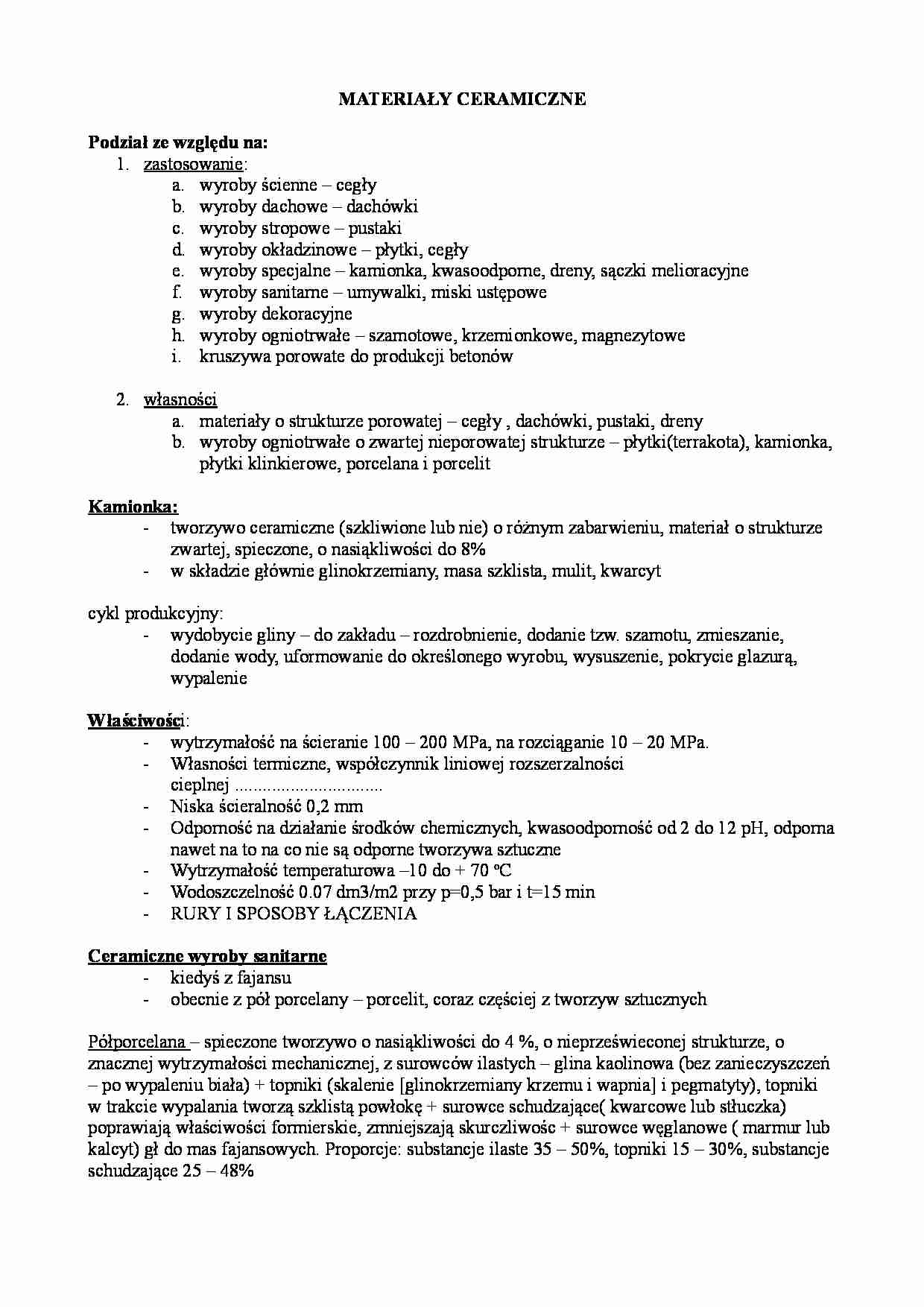 Materiały ceramiczne - omówienie - strona 1