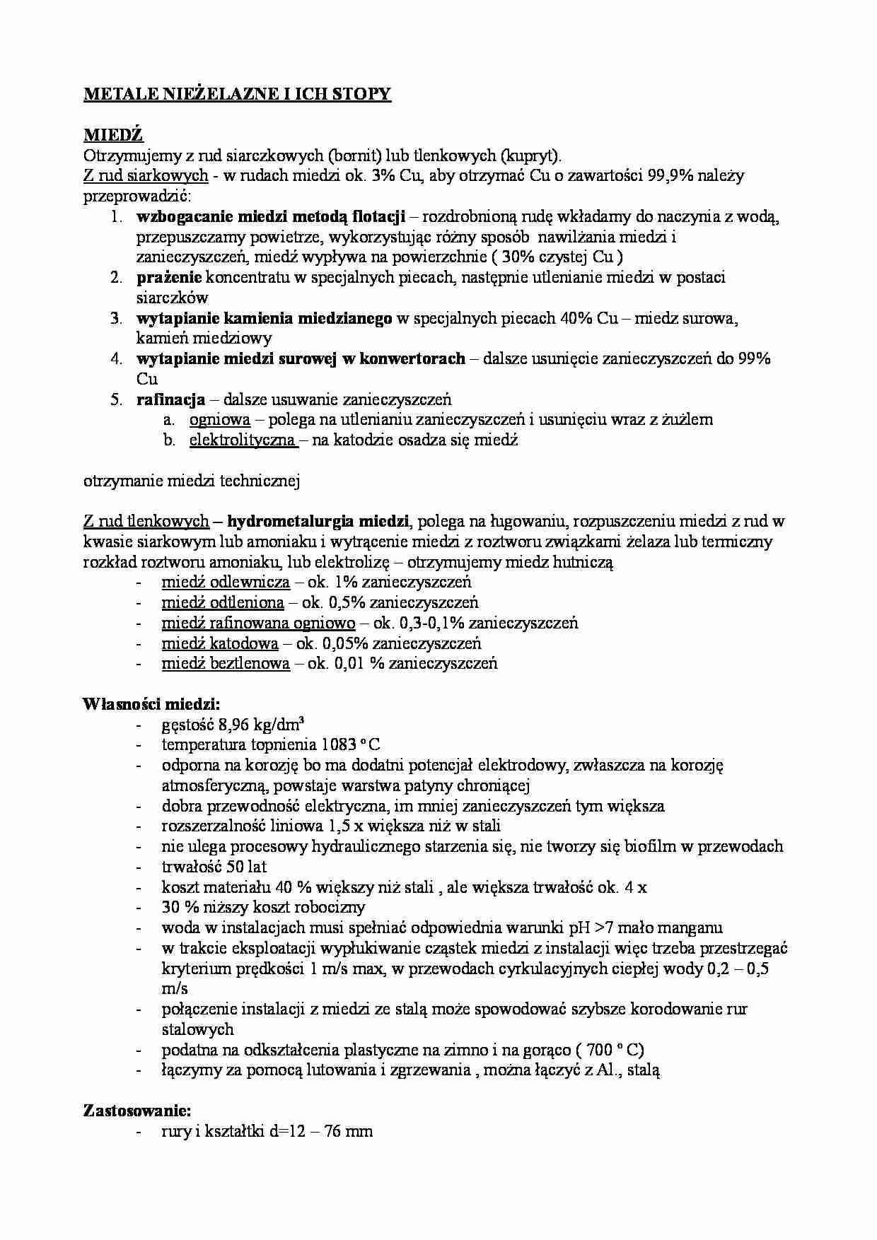 Metale nieżelazne i ich stopy - omówienie - strona 1