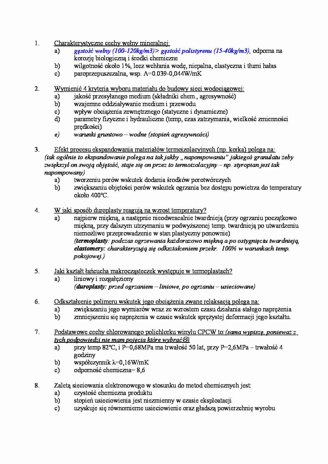 materiałoznawstwo z elementami chemii - odpowiedzi - strona 1