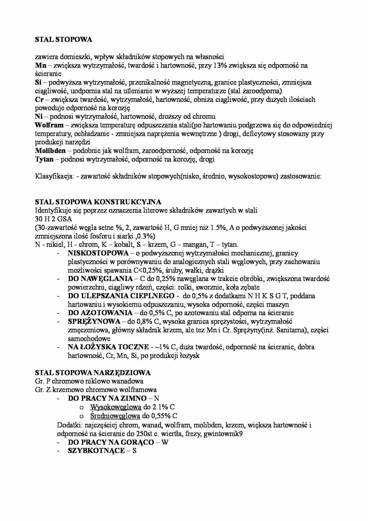Stal stopowa - omówienie - strona 1