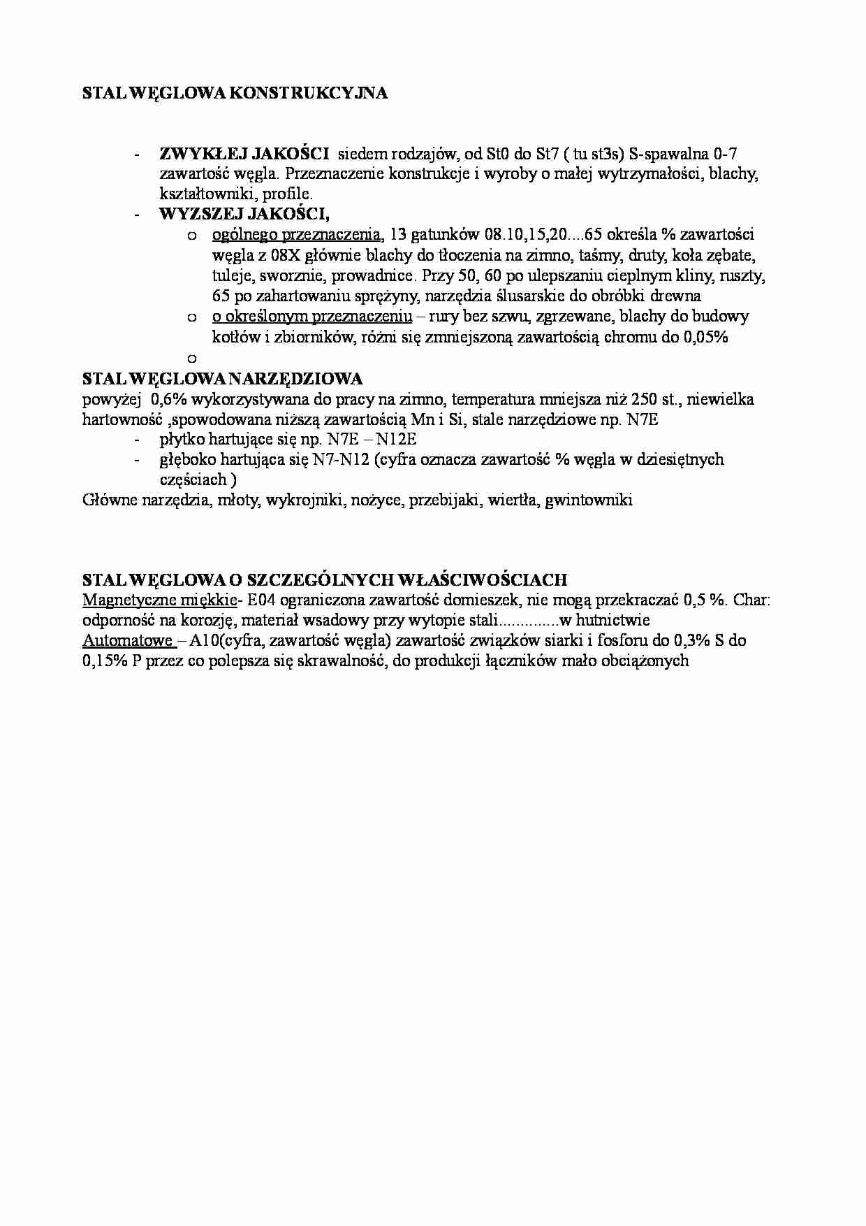Stal węglowa - omówienie - strona 1