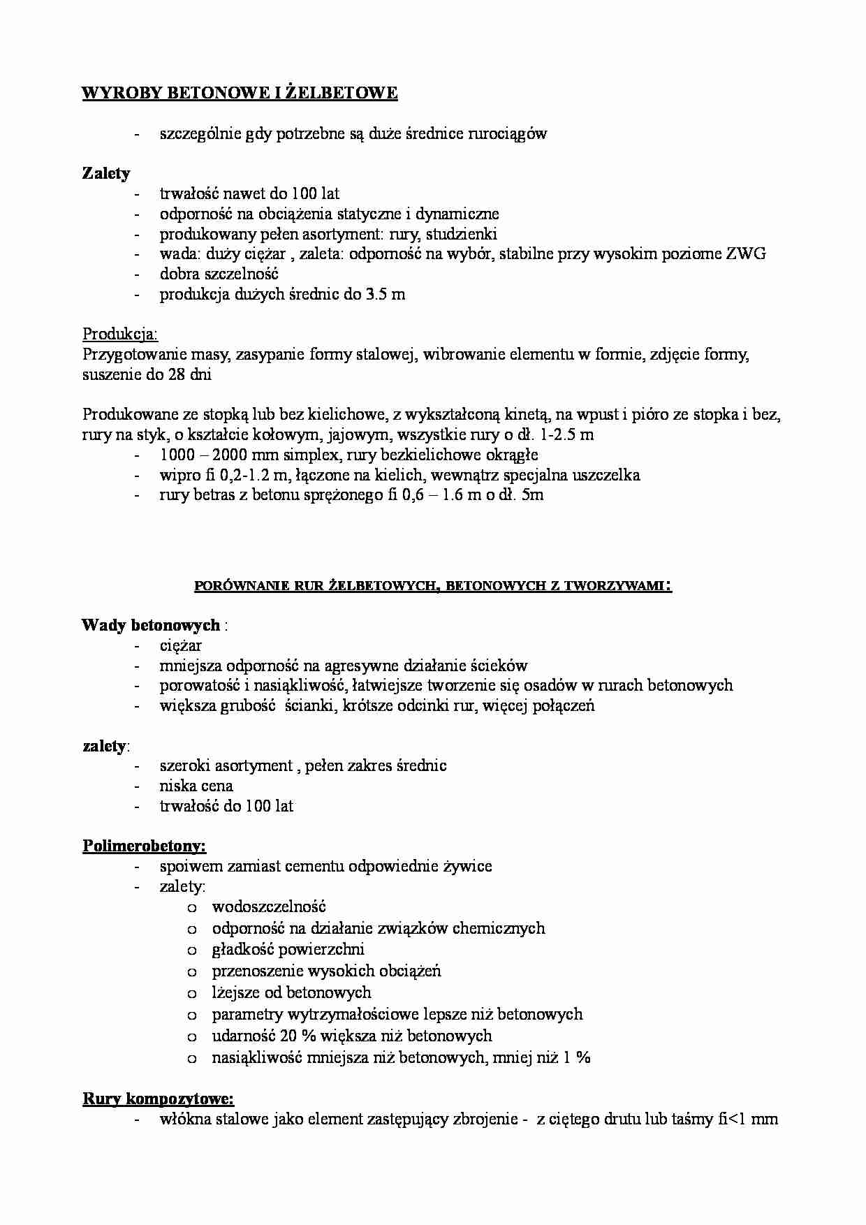 Wyroby betonowe i zelbetonowe, porównanie. - strona 1