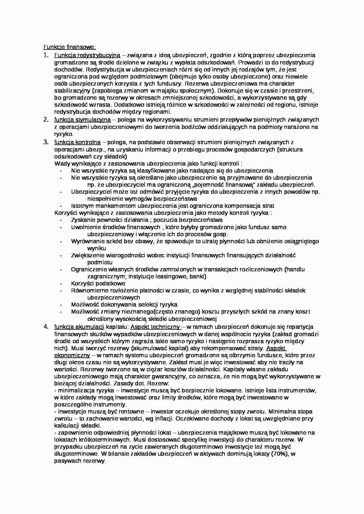 Funkcje finansowe - wykład - strona 1