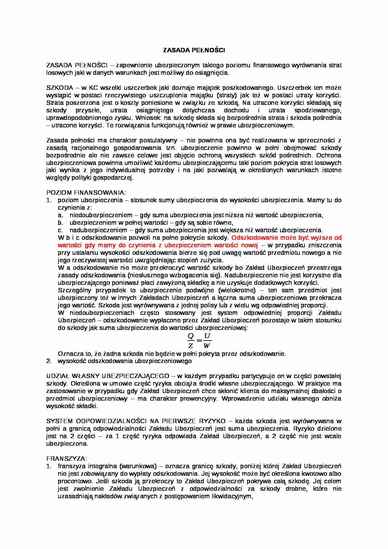 Wykład - zasada pełności - strona 1