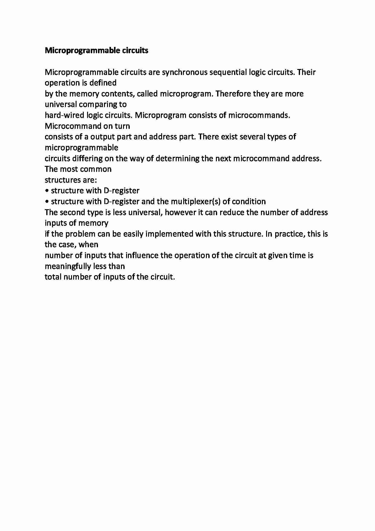 Microprogrammable circuits - strona 1