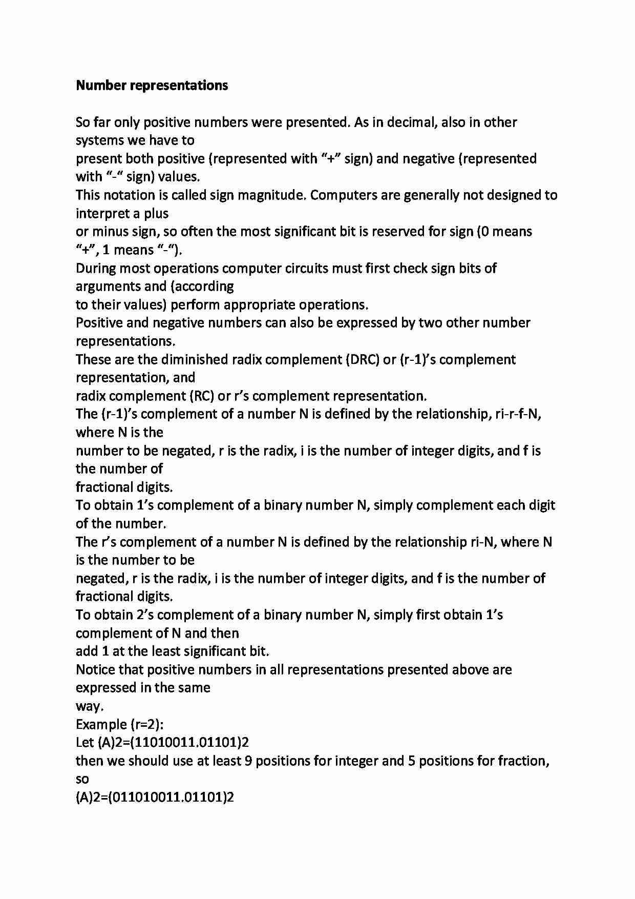 Number representations - strona 1