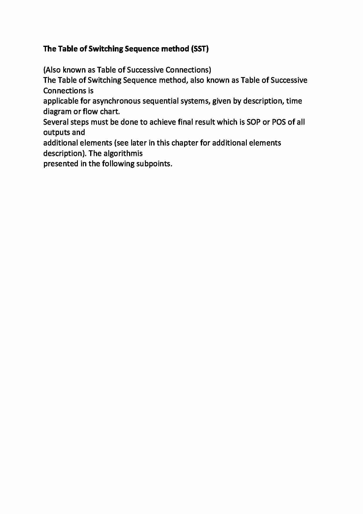 The Table of Switching Sequence method - strona 1