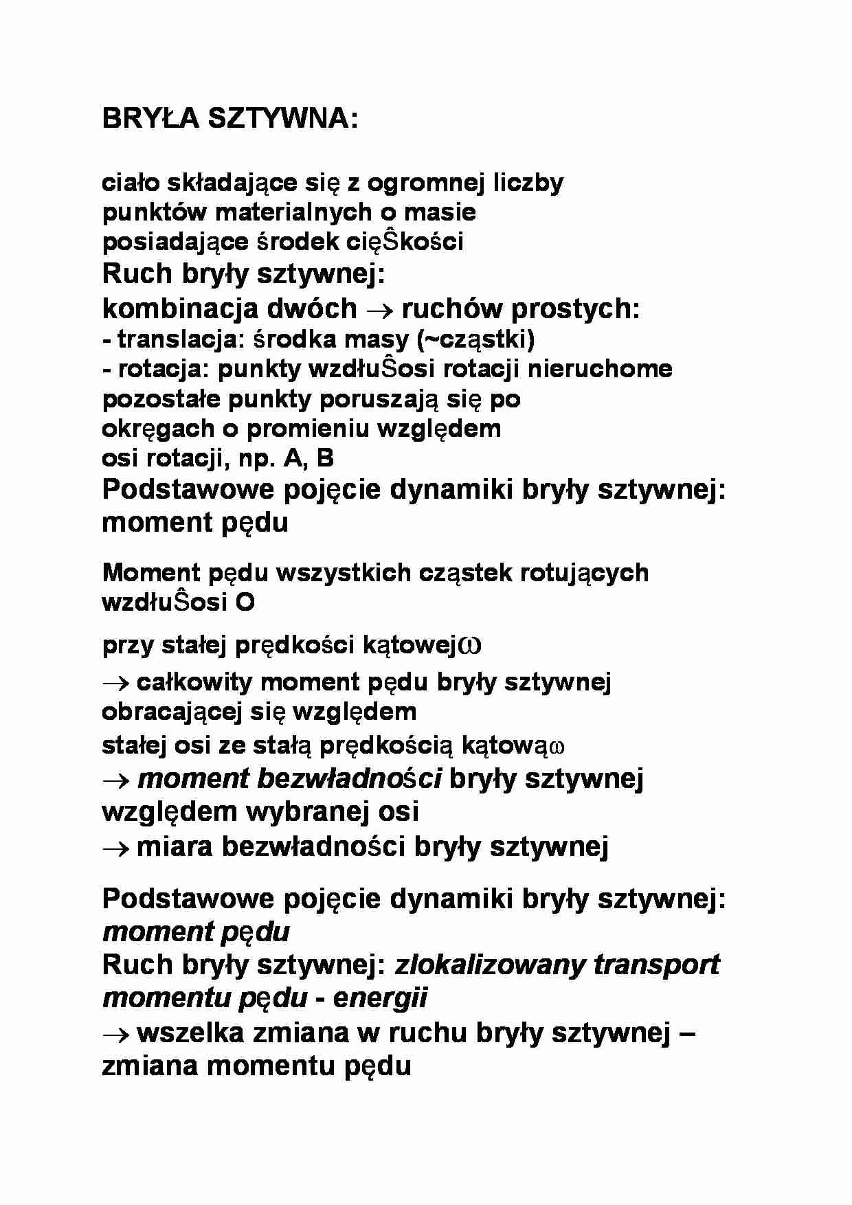 Bryła sztywna  - Moment pędu - strona 1