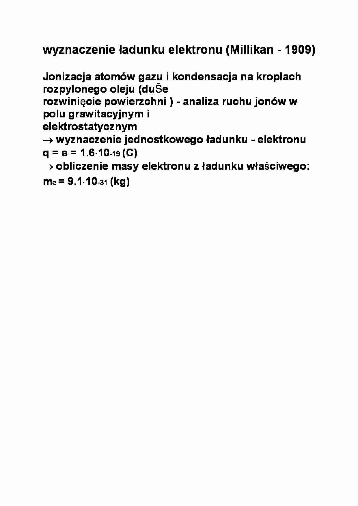 Wyznaczenie ładunku elektronu - strona 1