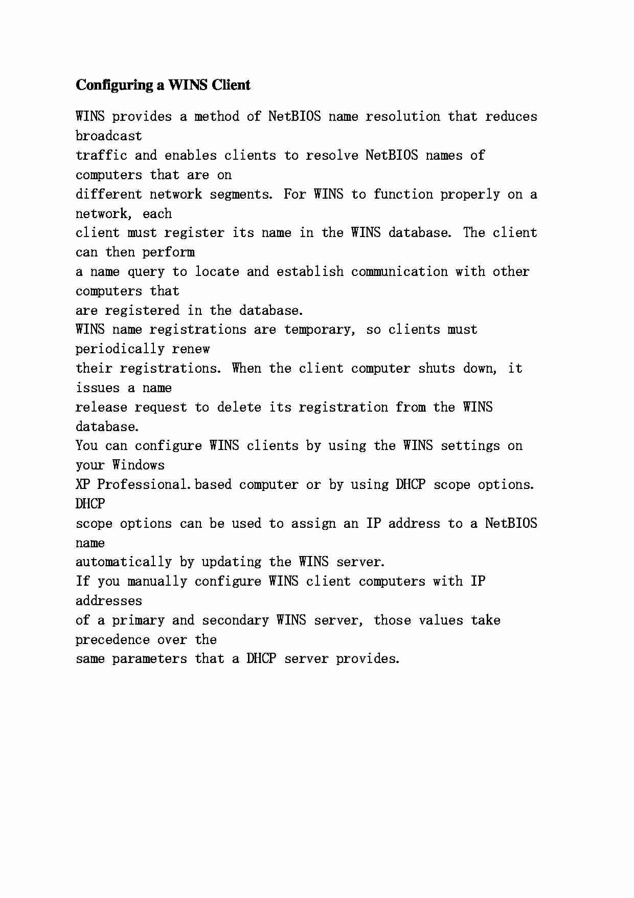 Konfigurowanie klienta WINS - strona 1