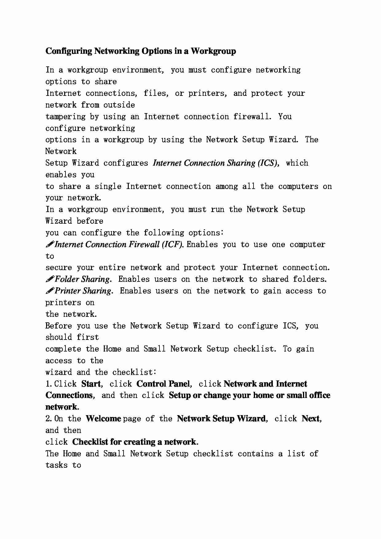 Konfigurowanie opcji sieciowych w grupie roboczej - strona 1