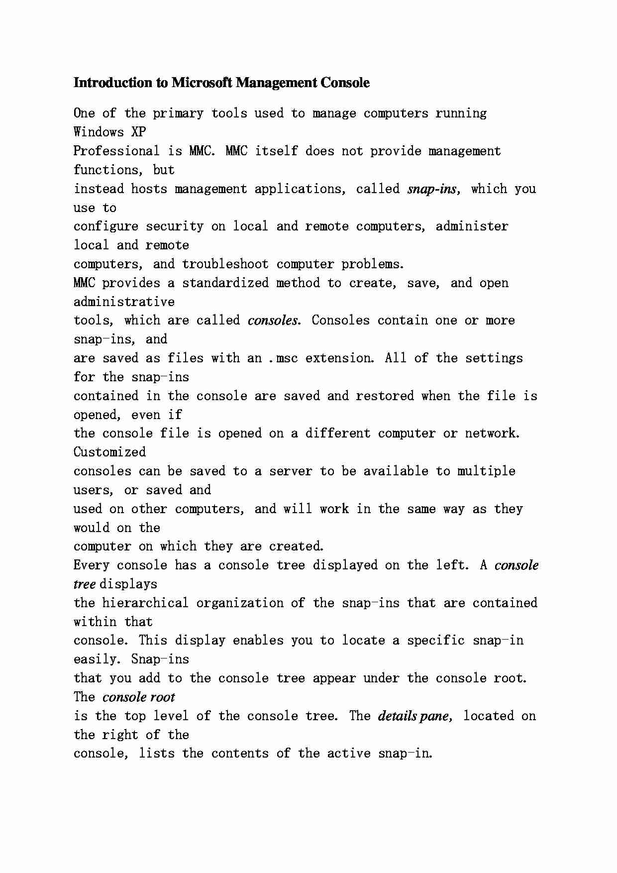 Wprowadzenie do programu Microsoft Management Console - strona 1