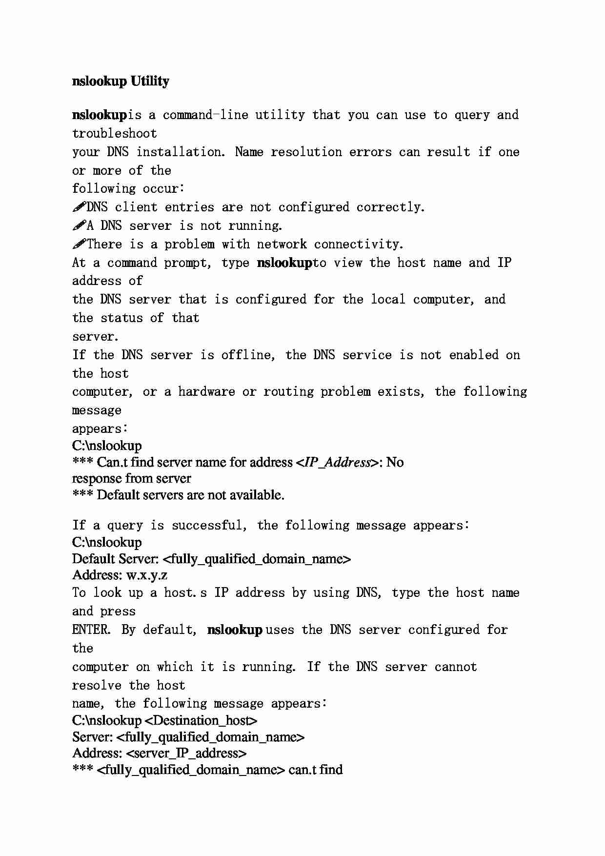 Narzędzie nslookup - strona 1