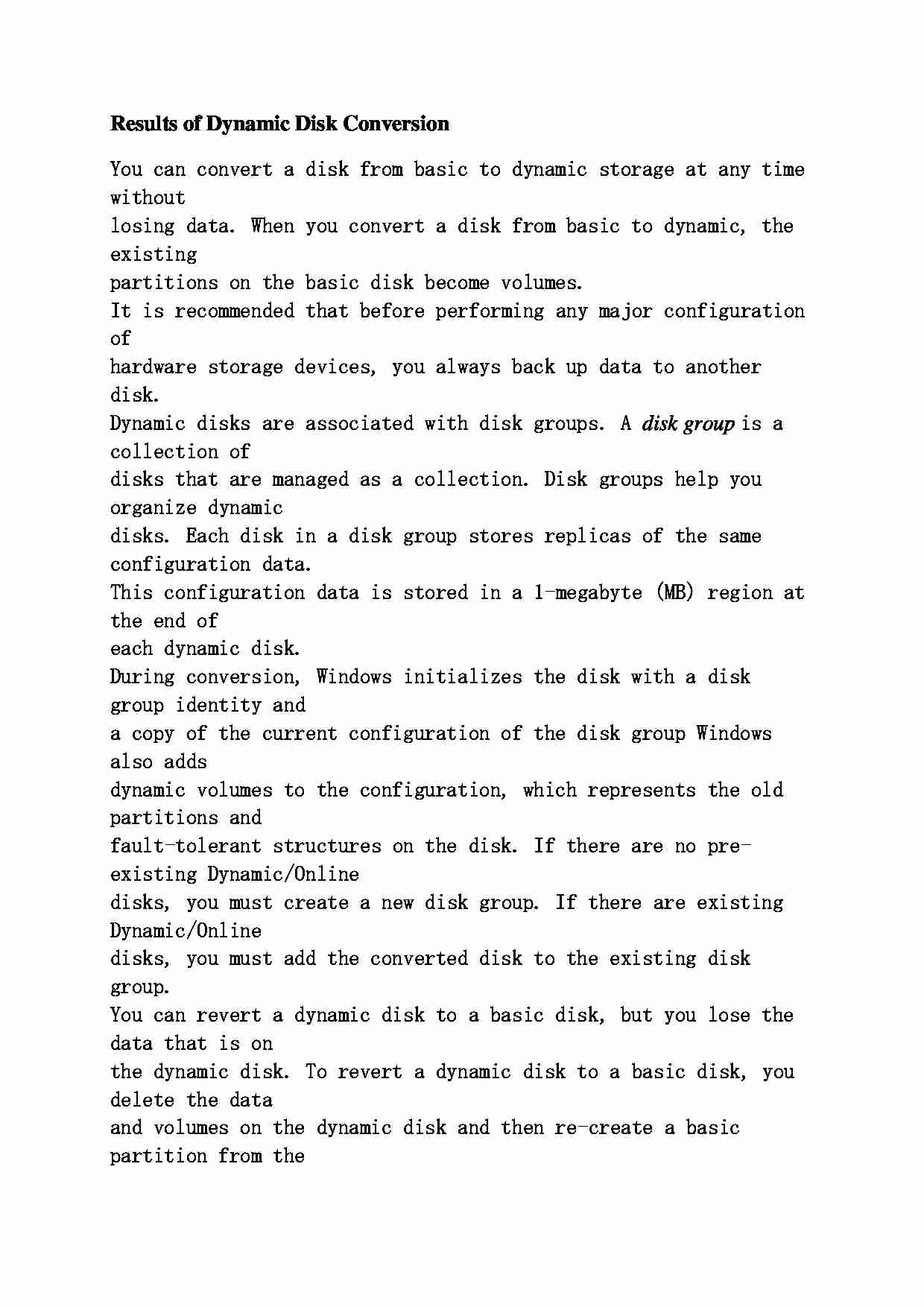 Konwersja dysku dynamicznego - wyniki - strona 1