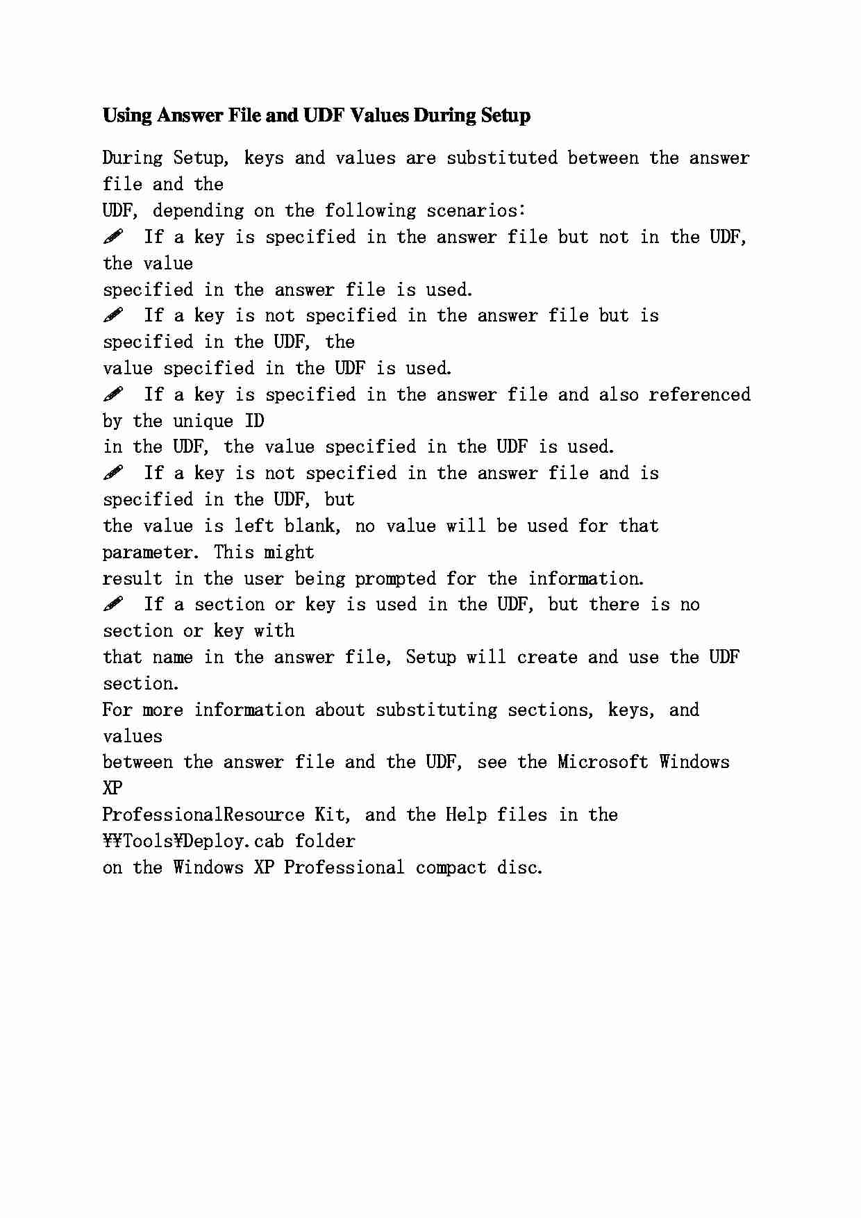 Za pomocą pliku odpowiedzi i wartości UDF podczas instalacji - strona 1