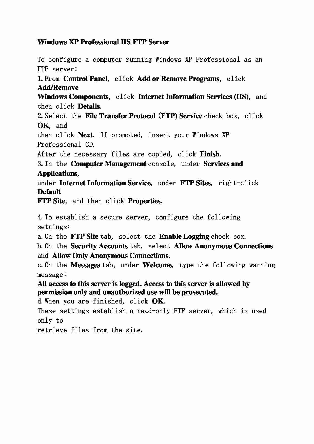 Windows XP Professional IIS FTP Server - strona 1