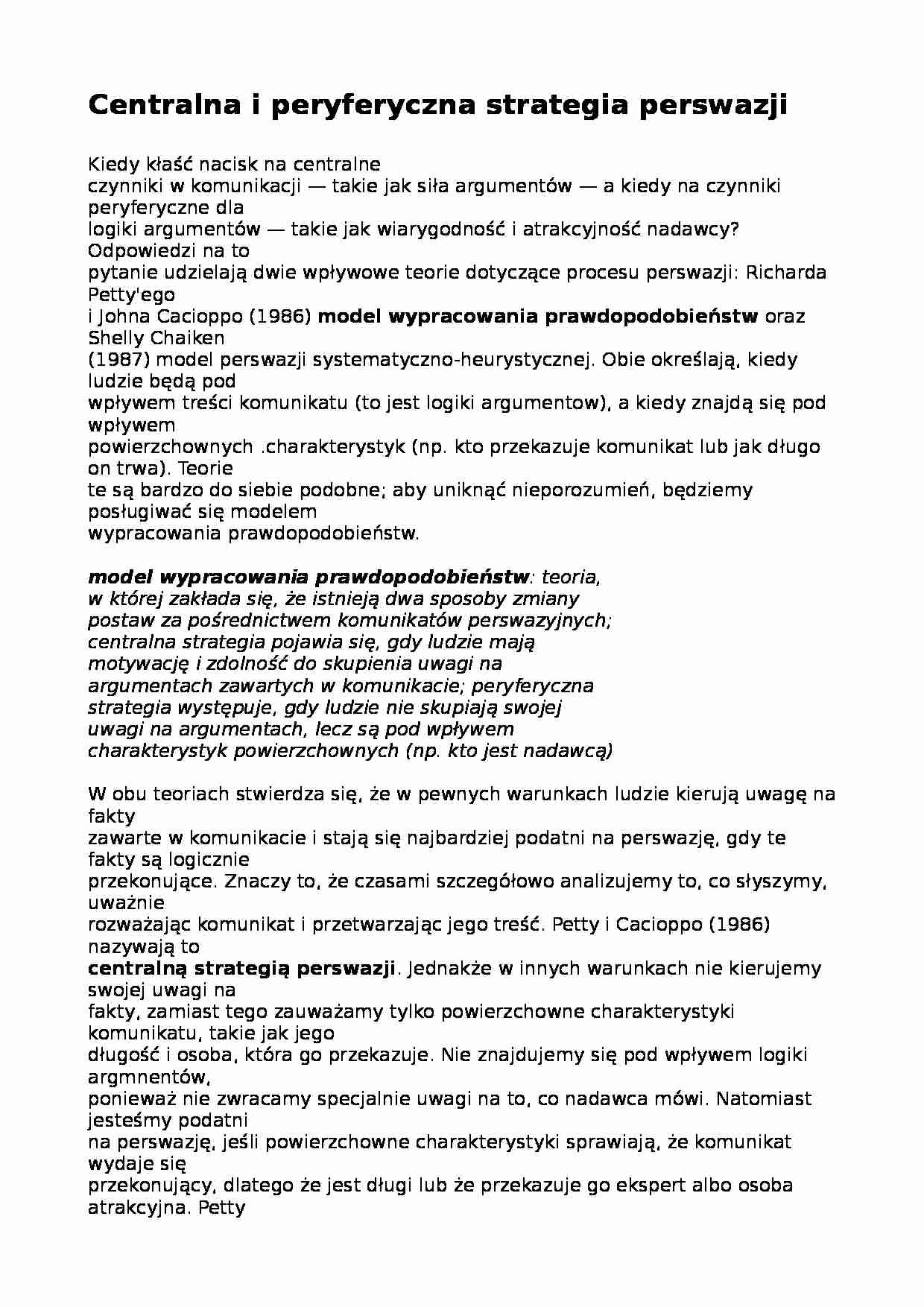 Strategia perswazji - wykład - strona 1