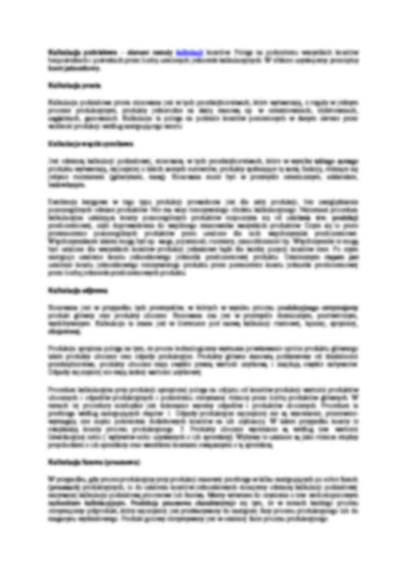 Istota kalkulacji kosztów - wykład - strona 2