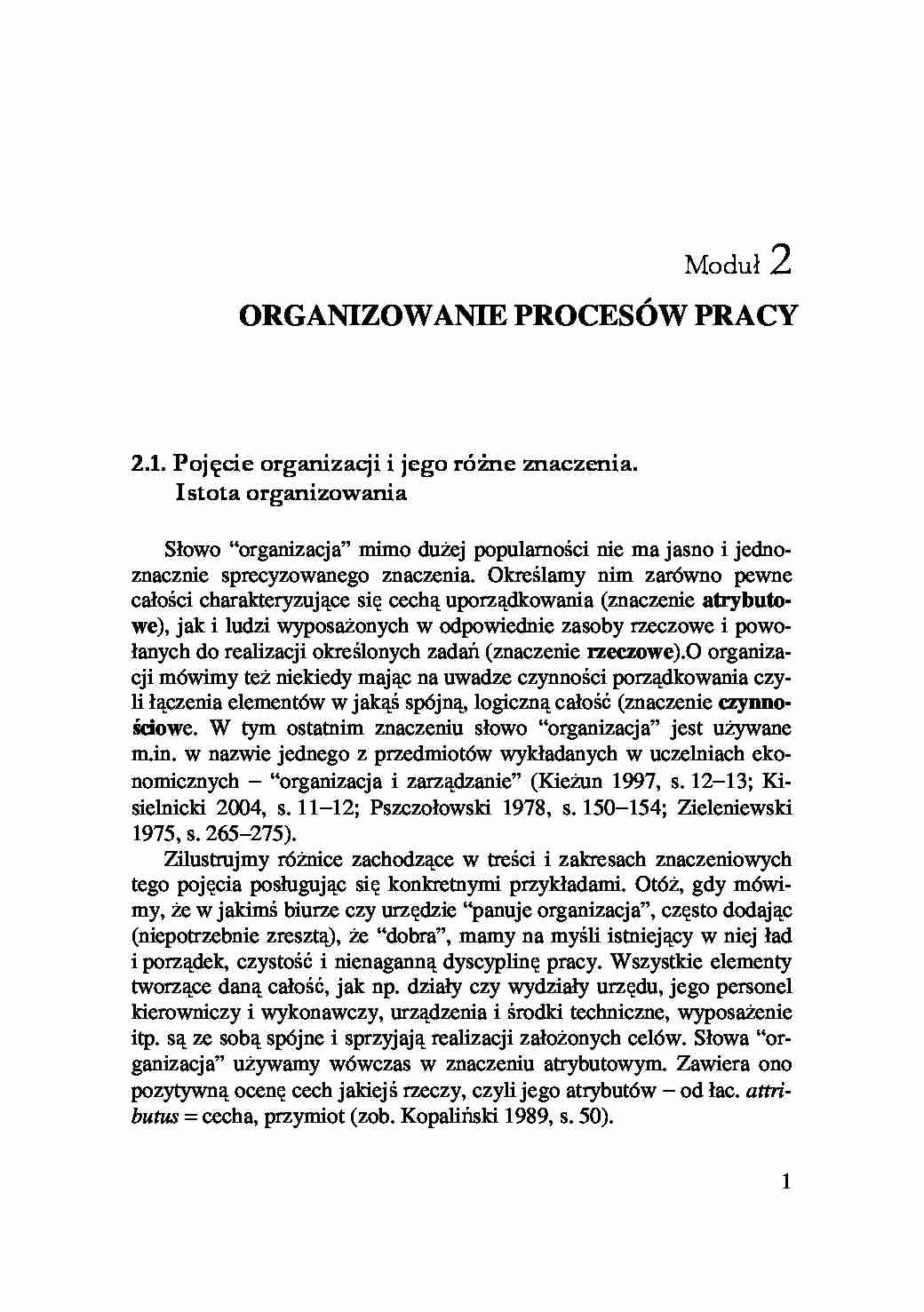 Organizowanie procesów pracy - wykład - strona 1