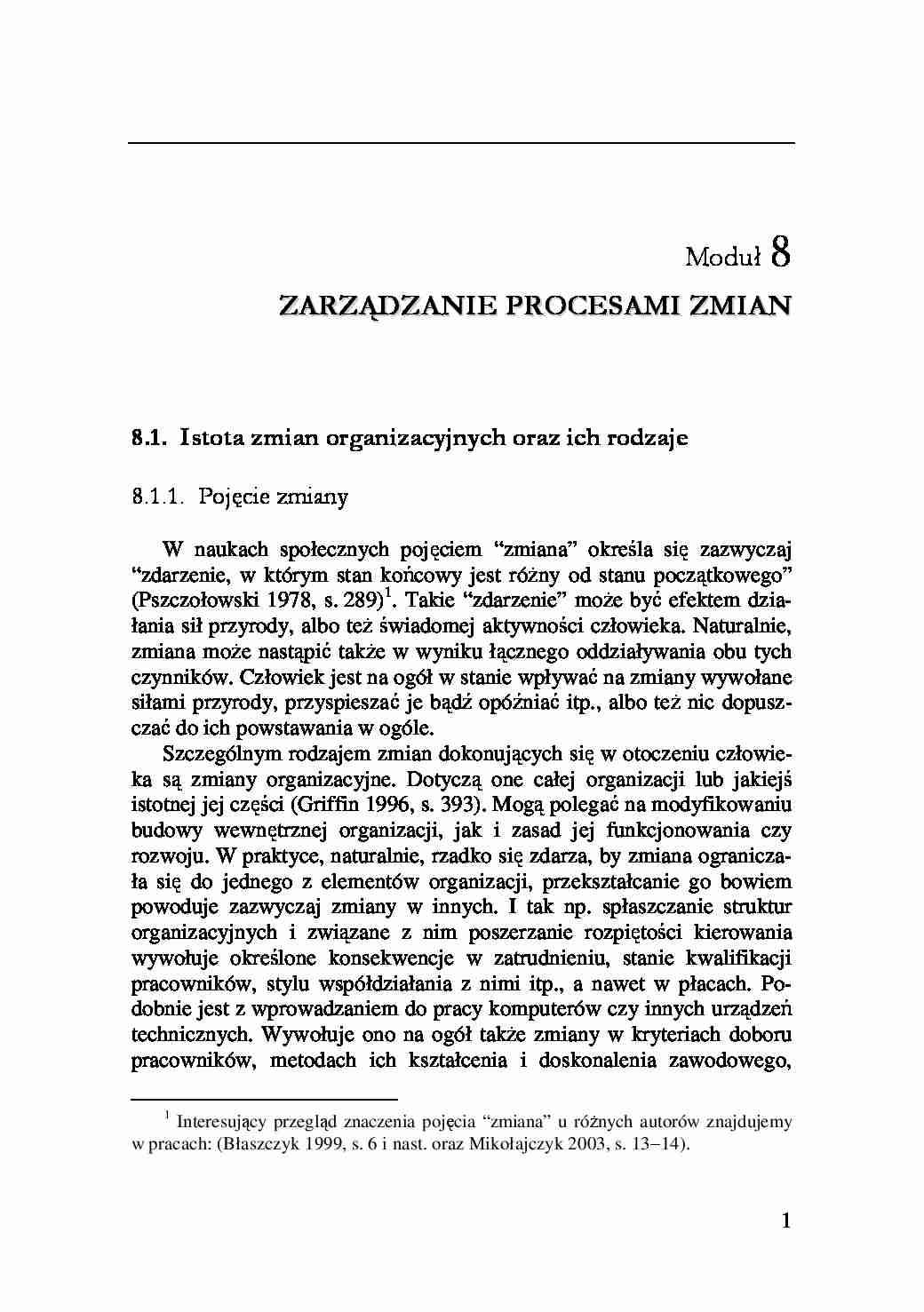 Zarządzanie procesami zmian - wykład - strona 1