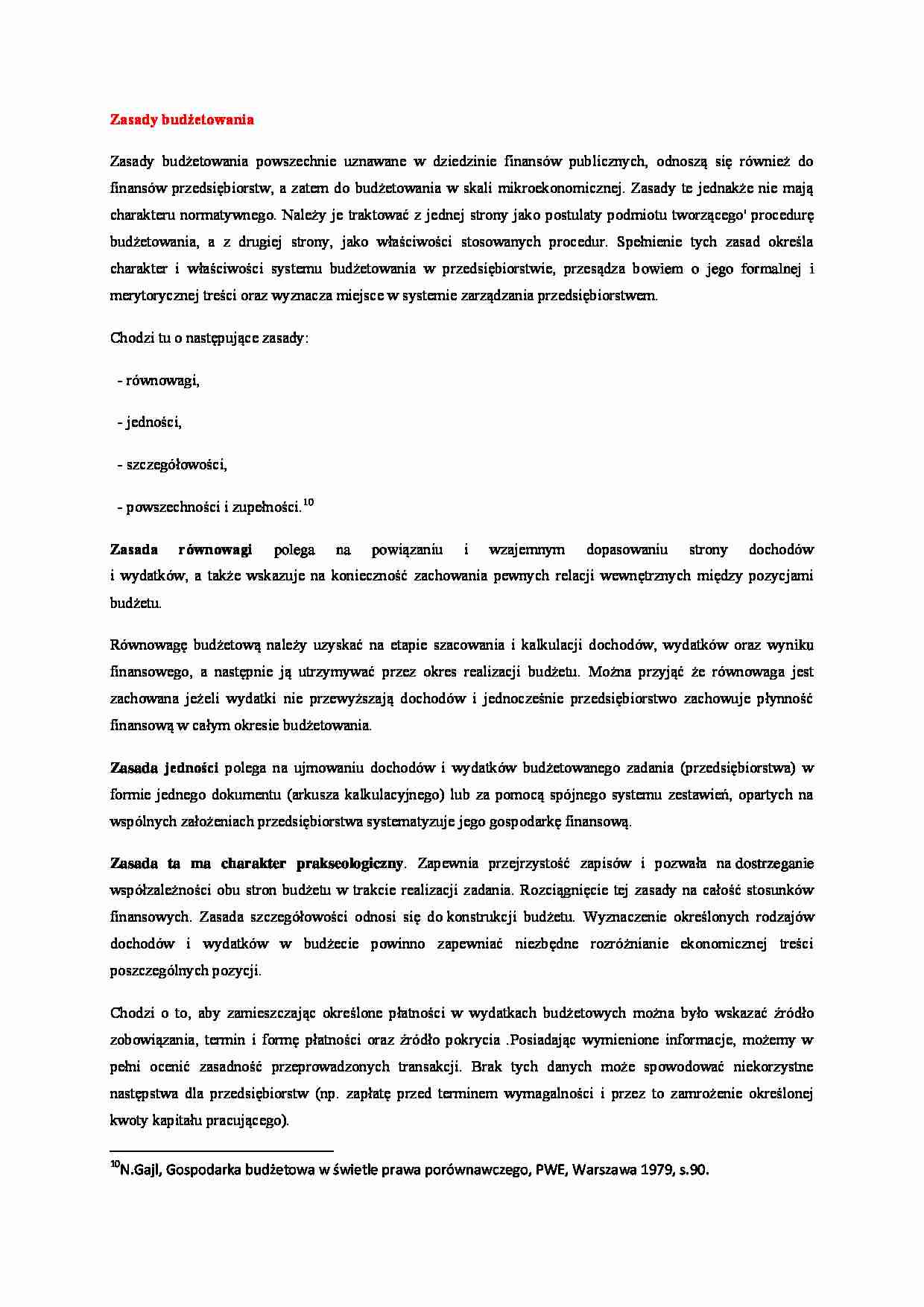 Zasady budżetowania - wykład - strona 1