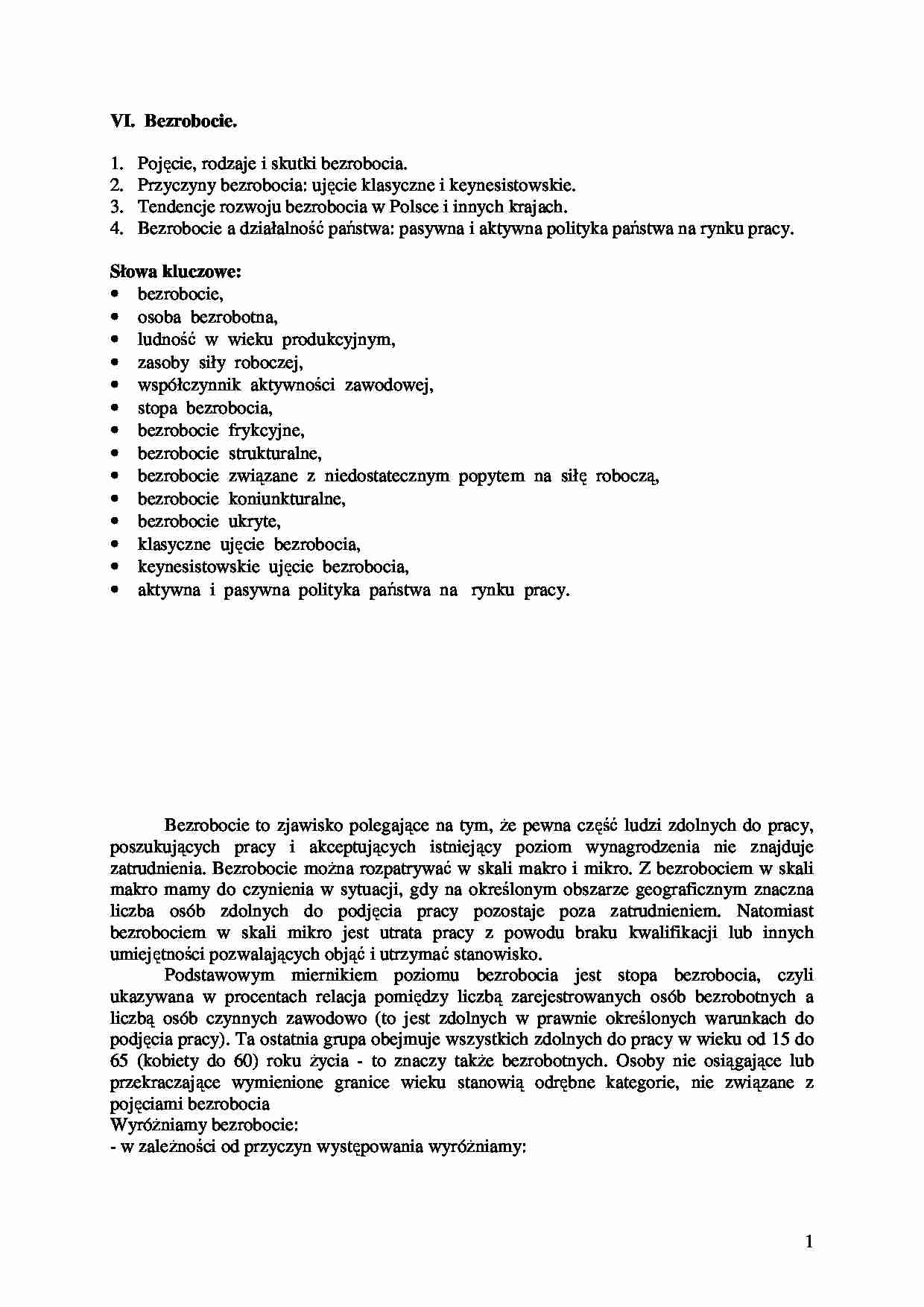 Bezrobocie - wykład - strona 1