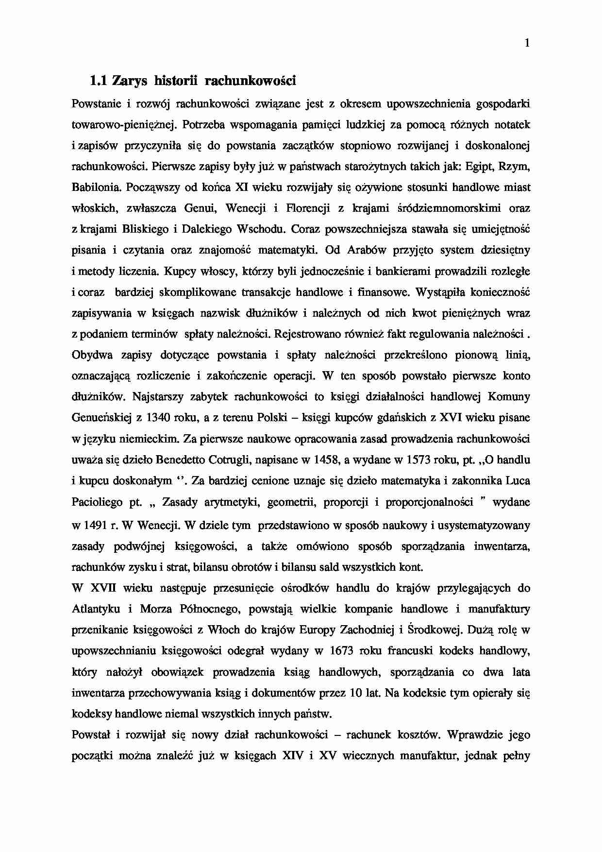 Rachunkowość finansowa a rachunkowośc zarządcza - wykład - strona 1