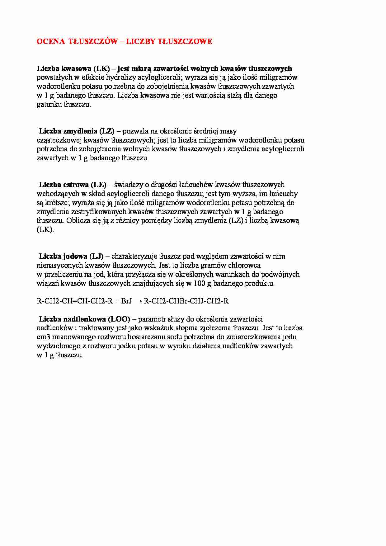 Liczby tłuszczowe - wykład - strona 1