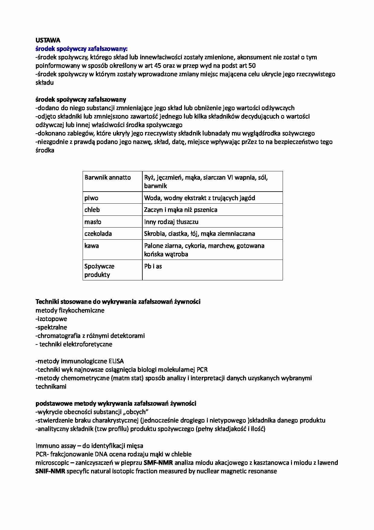 Zafałszowanie żywności - wykład - strona 1
